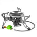 BRS-15 silver windproof outdoor camping stove with butane gas burner, expanded size 186x86mm