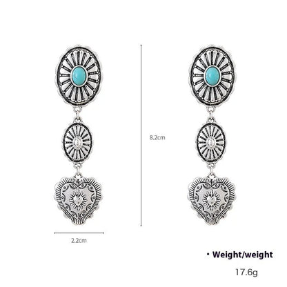 Semi-precious stone beaded twin earrings for women in alloy with electroplating treatment