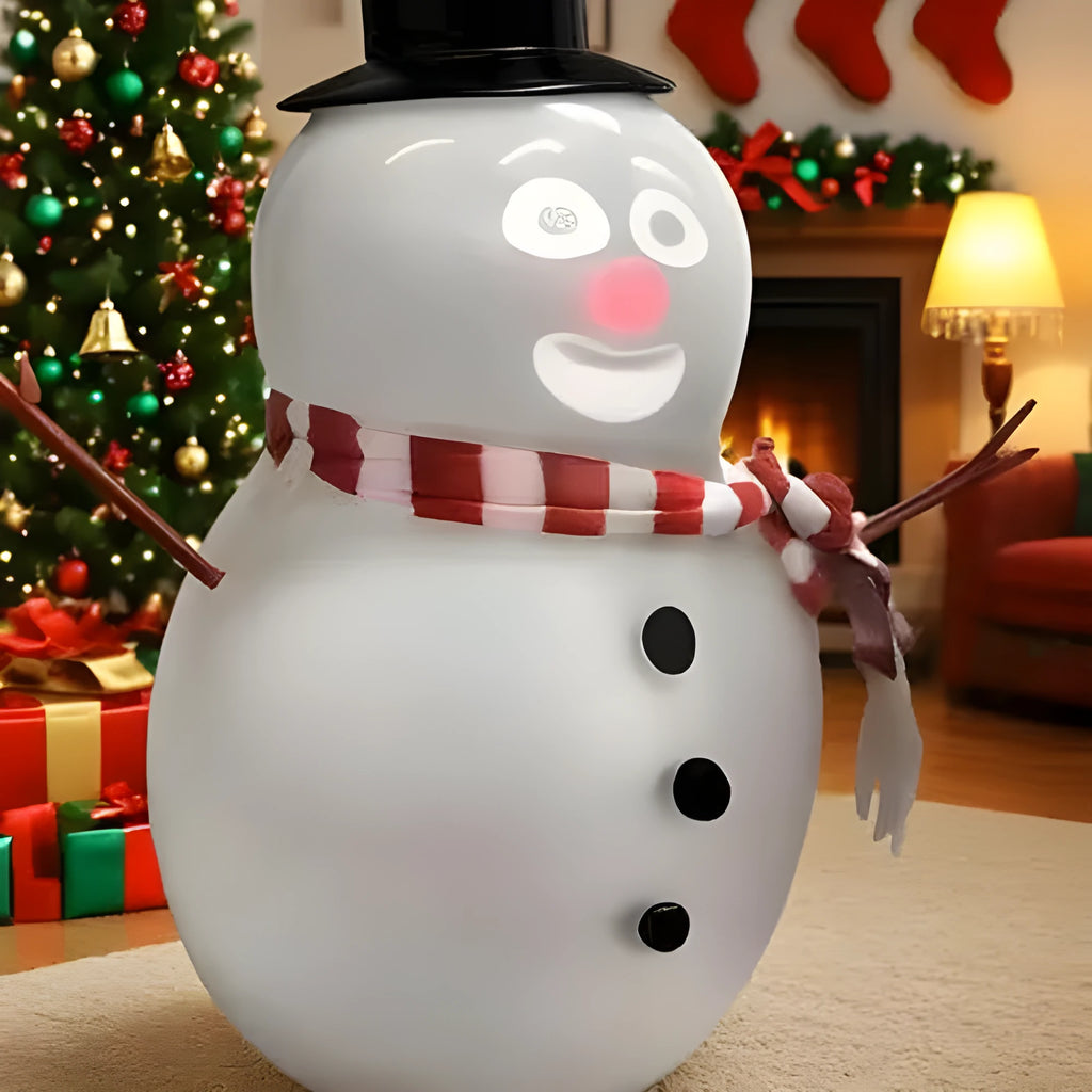 Talking animated blinking snowman puzzle toy ornament 20cm size injection moulded American style Christmas decoration