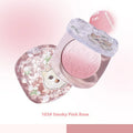 Two-tone gradient matte blusher compact with natural brightening powder for cheek application