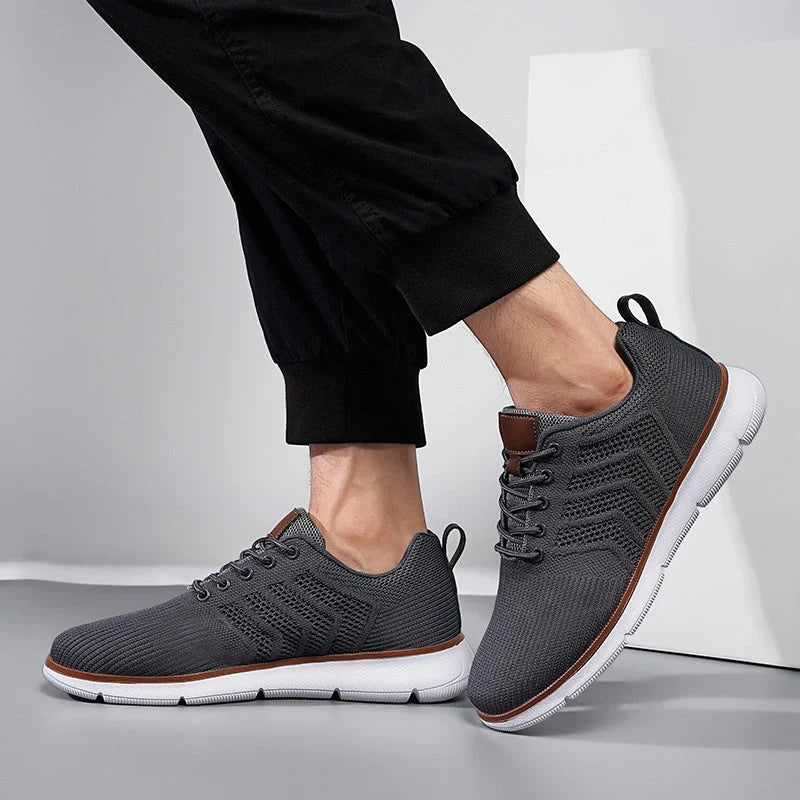 Men's lace-up mesh sneakers in various colours for casual and sports wear