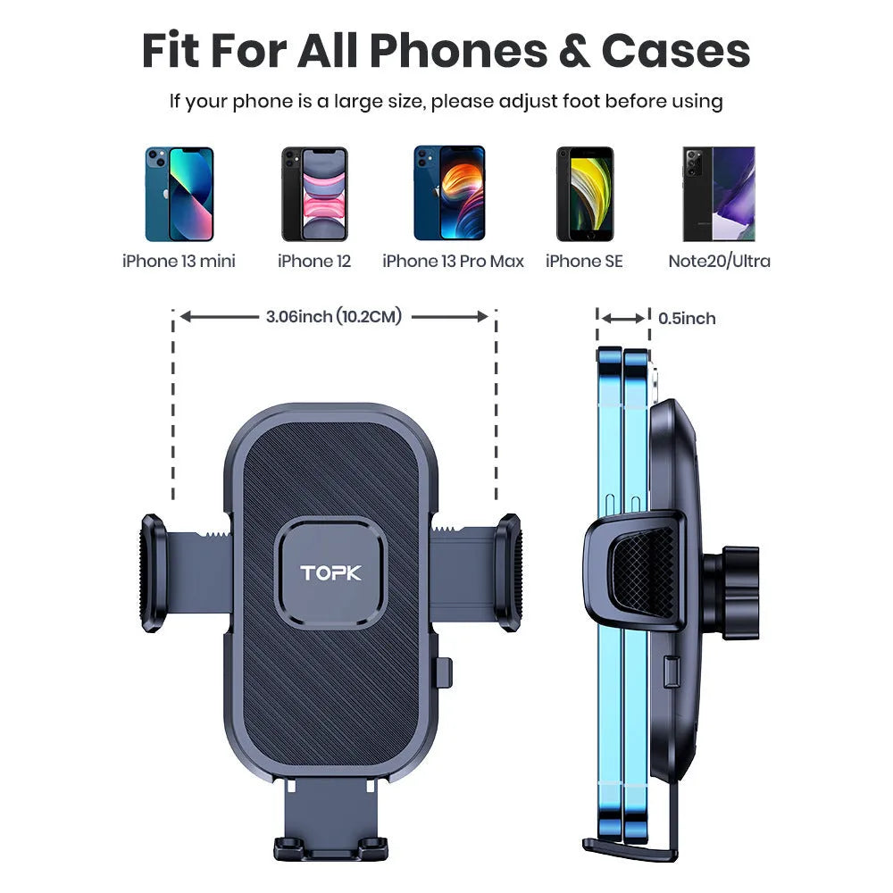 Car rotating air outlet phone holder with hook and universal mobile mount showing D38 styles