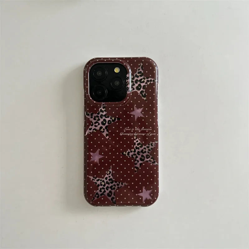 Double-layer half-pack TPU phone case with XINGX leopard print for iPhone