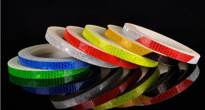 Reflective safety stickers for bicycles and vehicles in multiple colours