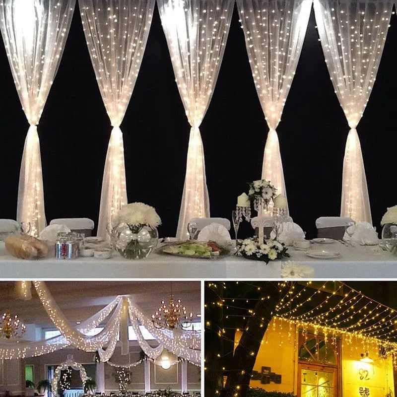 Christmas LED curtain lights 3x3 metres 304 beads remote control party wedding decoration