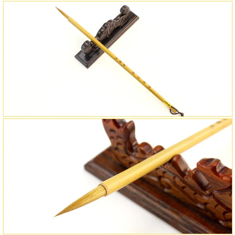 Langhao traditional Chinese calligraphy brush with wolf hair nib and bamboo handle for detailed ink work