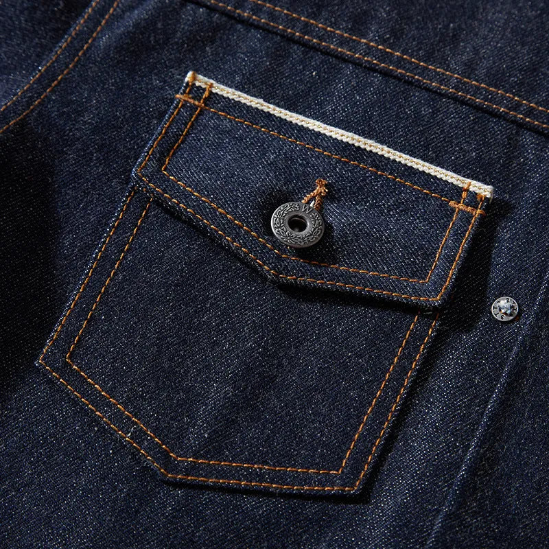 Men's raw pulp colour Japanese-style loose jacket with red edge cloth detailing