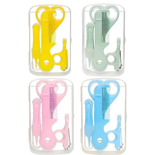 Stainless steel baby nail clipper, scissors, and file set for safe and precise nail care