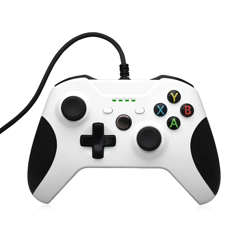 Black wired USB controller for Xbox One and PC with 2M cable and analog triggers, plug-and-play compatible