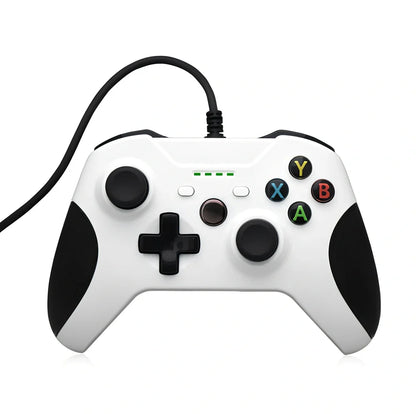 Black wired USB controller for Xbox One and PC with 2M cable and analog triggers, plug-and-play compatible