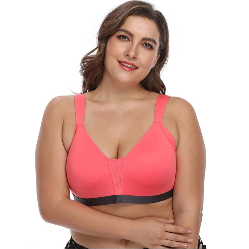 No steel collar underwear bra in polyester fiber, available in apricot, red, blue, and black
