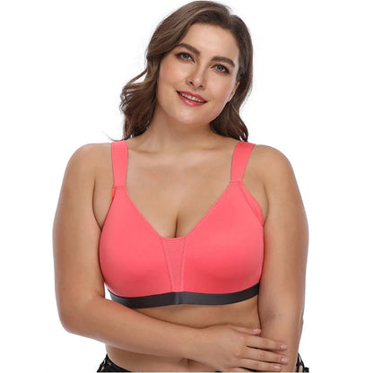 No steel collar underwear bra in polyester fiber, available in apricot, red, blue, and black