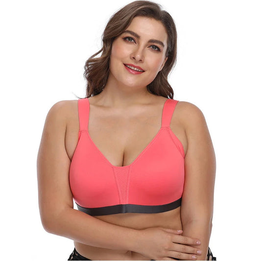 No steel collar underwear bra in polyester fiber, available in apricot, red, blue, and black