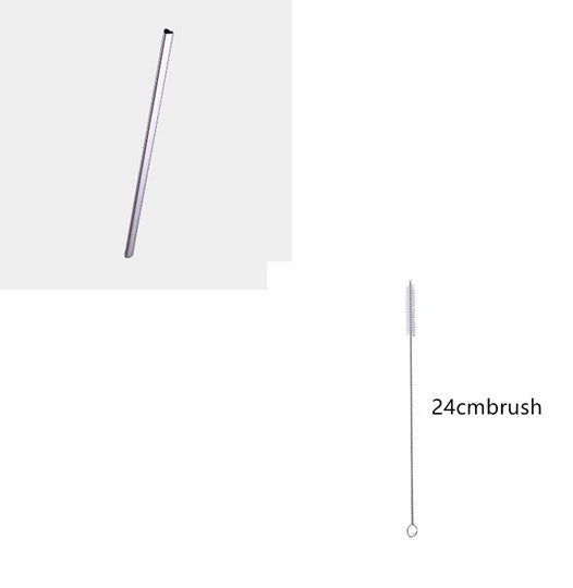 Reusable heart-shaped stainless steel straws in various colours with cleaning brush