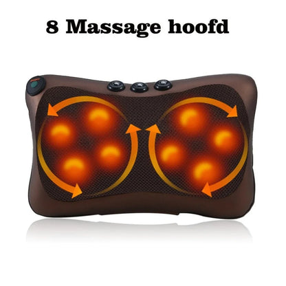 Brown magnet cervical massager pillow with 3D fit design for neck, back, and shoulder relief