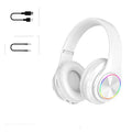 Folding wireless headset with 40mm speaker shown in black, blue and white colour options