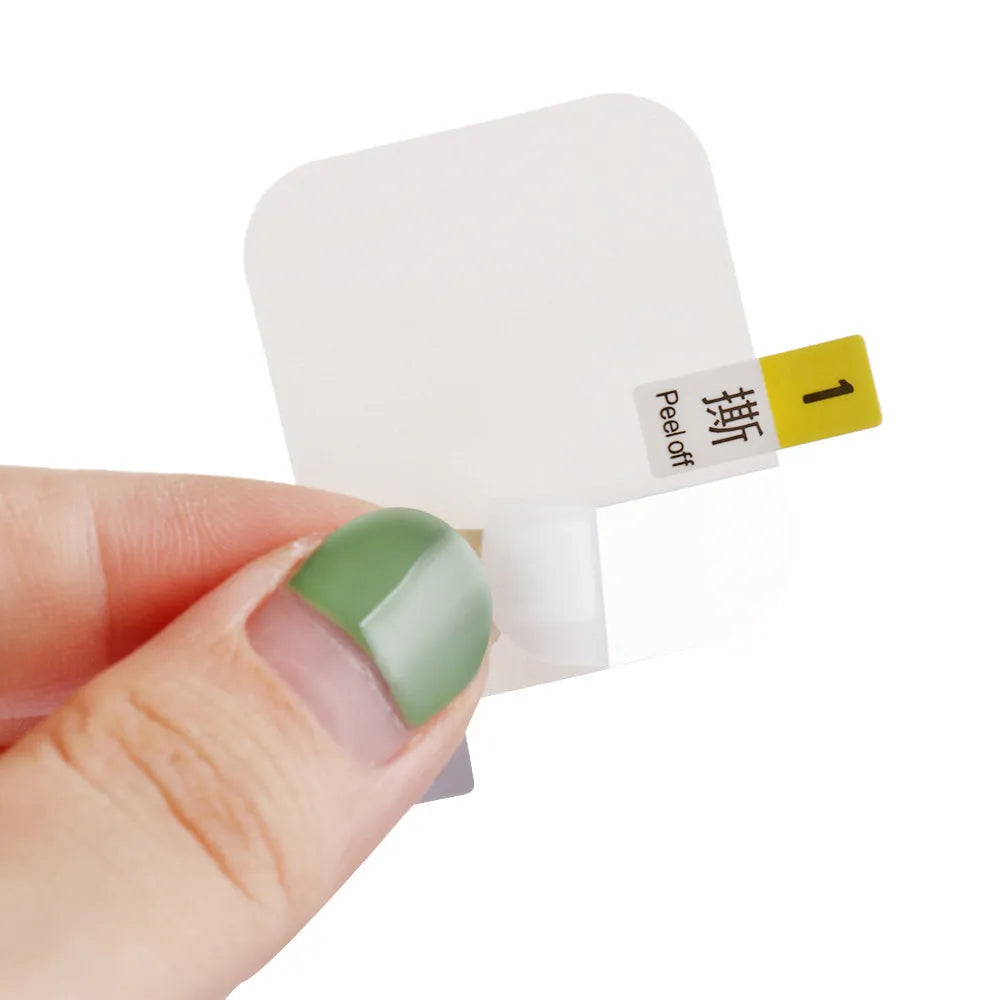 Full screen hydrogel protective film for Apple Watch showing full coverage on a 44mm watch face
