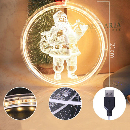 3D Christmas theme LED string lamp with warm white glow for festive home decor