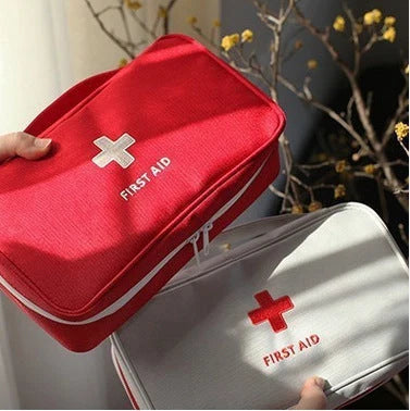 Large empty first aid kit in red, made from waterproof 600D Oxford cloth