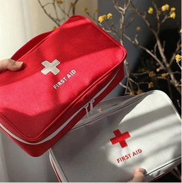 Large empty first aid kit in red, made from waterproof 600D Oxford cloth