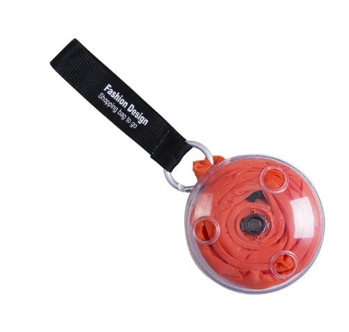 Disc folding portable shopping bag in vibrant colours, compact and eco-friendly