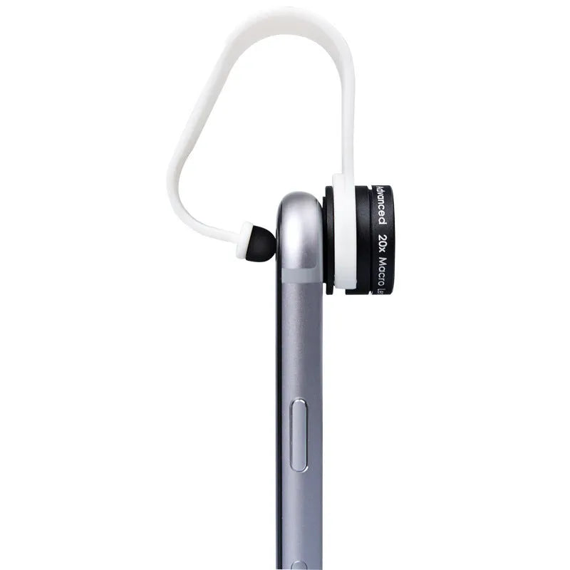 Macro phone lens with aluminium shell and clip, black colour option