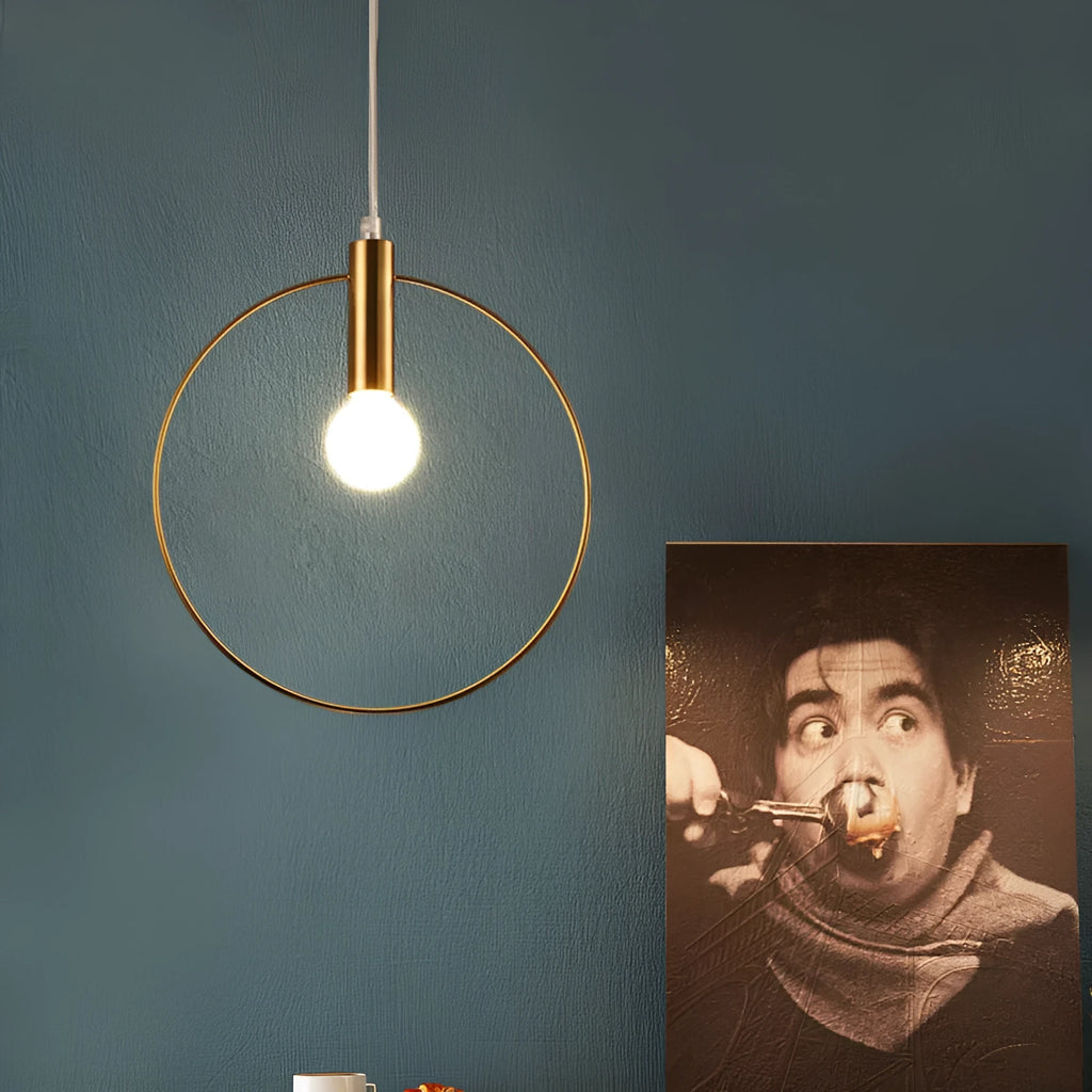 Gold post-modern wrought iron chandelier with matte finish in 280mm diameter for ceiling lighting