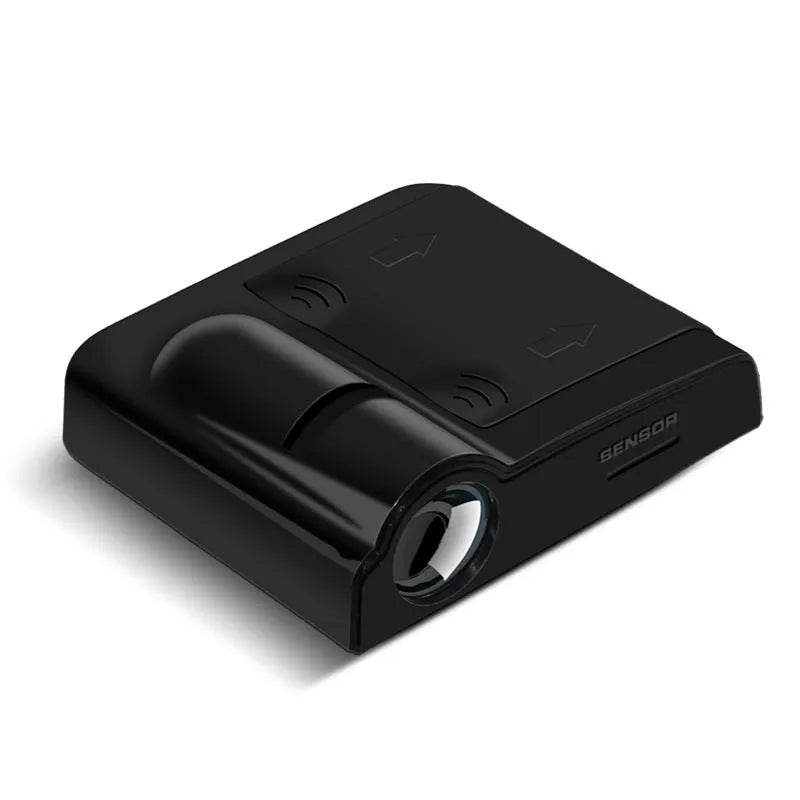A small, square black or beige ABS plastic car projection lamp for dashboard decoration.