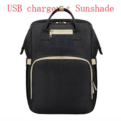 Portable Folding Crib Mummy Bag in green, grey, black, and pink options