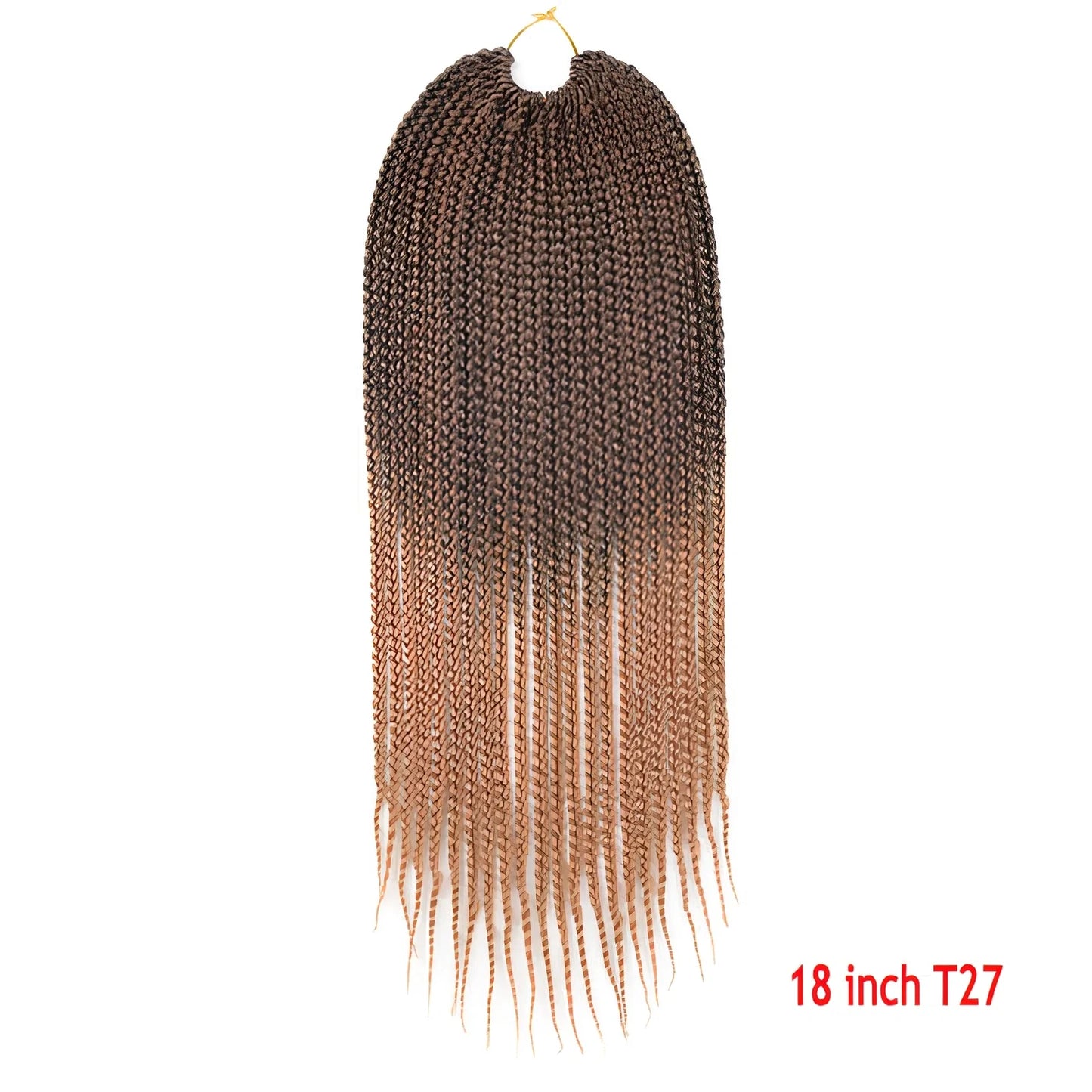 Crochet Senegal box braids extensions in 18 inch 1B colour, three silk braids per piece for easy hair installation