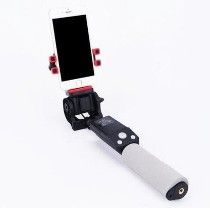Panoramic PTZ 360-degree Rotating Bluetooth Electric Selfie Stick in black and pink