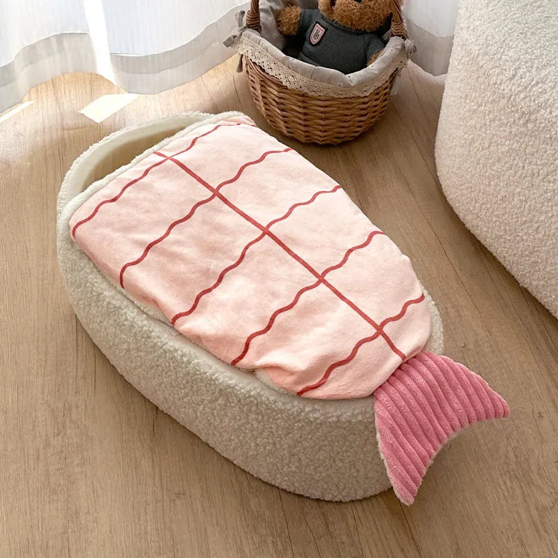 New pet nest warm sushi modeling dog mattress removable autumn winter kennel universal large small