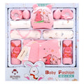 Pink padded baby clothes set with radish rabbit pattern for newborn winter wear