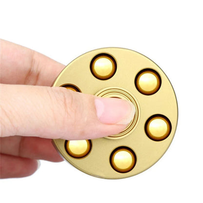 Brass gun revolver bullet fidget toy spinner with detachable rotating parts
