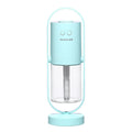 USB air humidifier with projection night light in pink, 200ml water tank, ultrasonic mist maker for car and home use