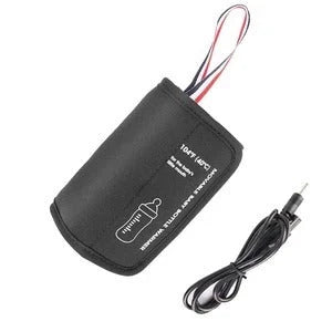 NewbornQueen USB Baby Bottle Warmer in black, compatible with car adapters and USB sockets
