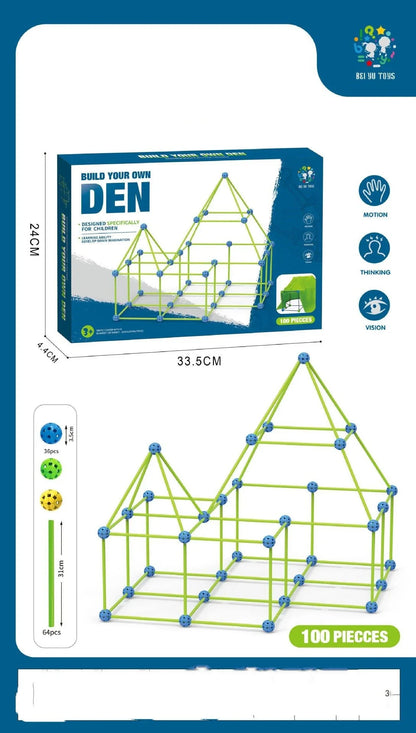 Versatile Fort Building Kit with high-quality plastic components for endless creative play and imagination