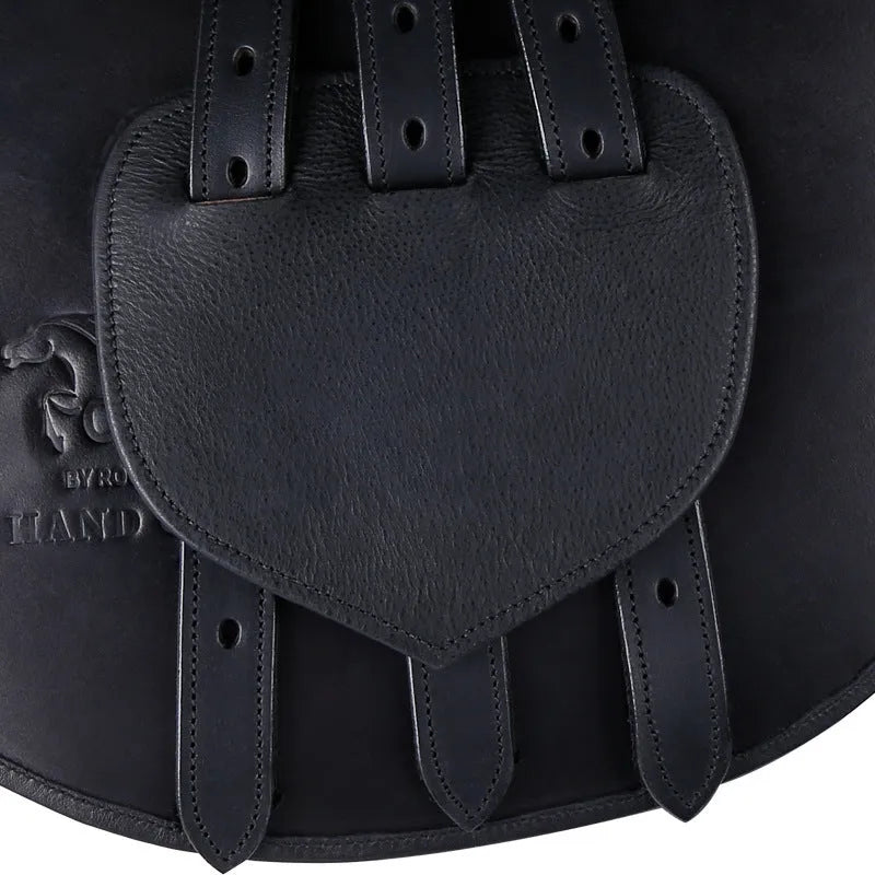 17-inch cowhide equestrian saddle in black colour for horse riding