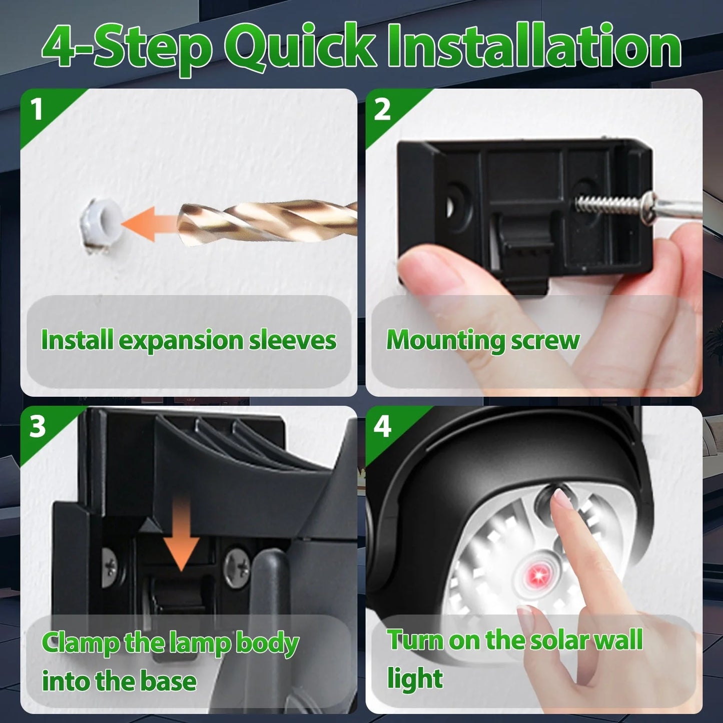 Outdoor Courtyard Human Sensing Solar Light in black, perfect for gardens and pathways