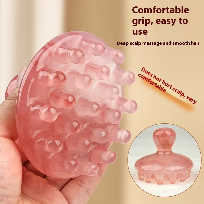 Disc massage comb with 21 copper teeth on brown circular base for head and scalp massage