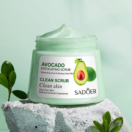 250g avocado scrub container with paste formula for exfoliation and deep skin cleaning