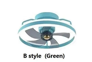 Modern simple style ceiling fan with integrated light in six colour options
