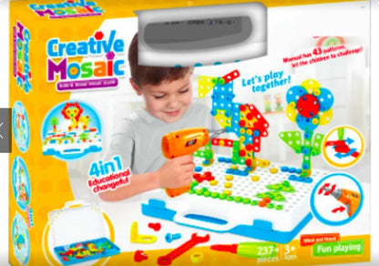 Creative Building Kits Educational Blocks Sets with safe plastic power drill for children