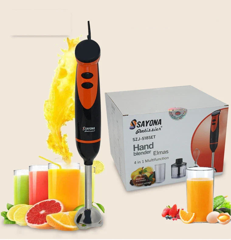 Multifunction electric hand blender beater with stainless steel rod and edible engineering plastic body