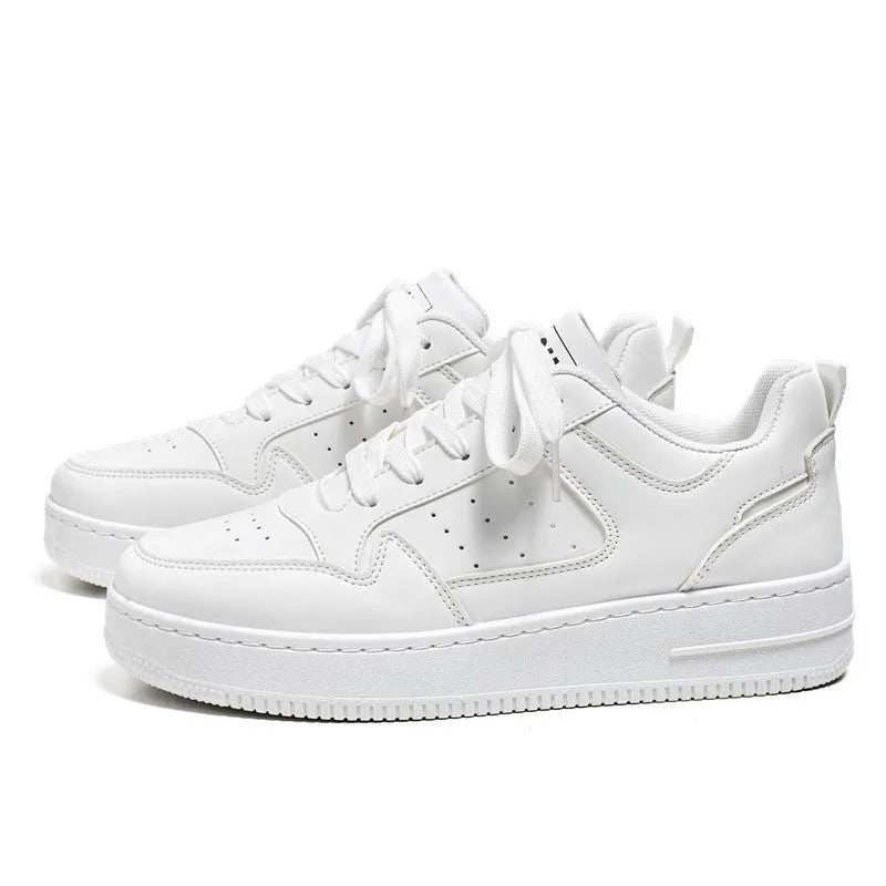 Breathable platform white board shoes for teens with artificial PU upper and rubber sole