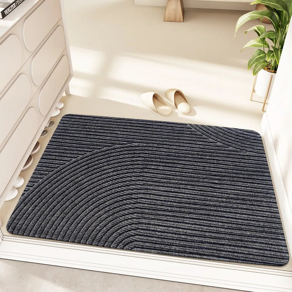 Blue alien-shaped floor mat with cartoon anime pattern, measuring 60x90cm.