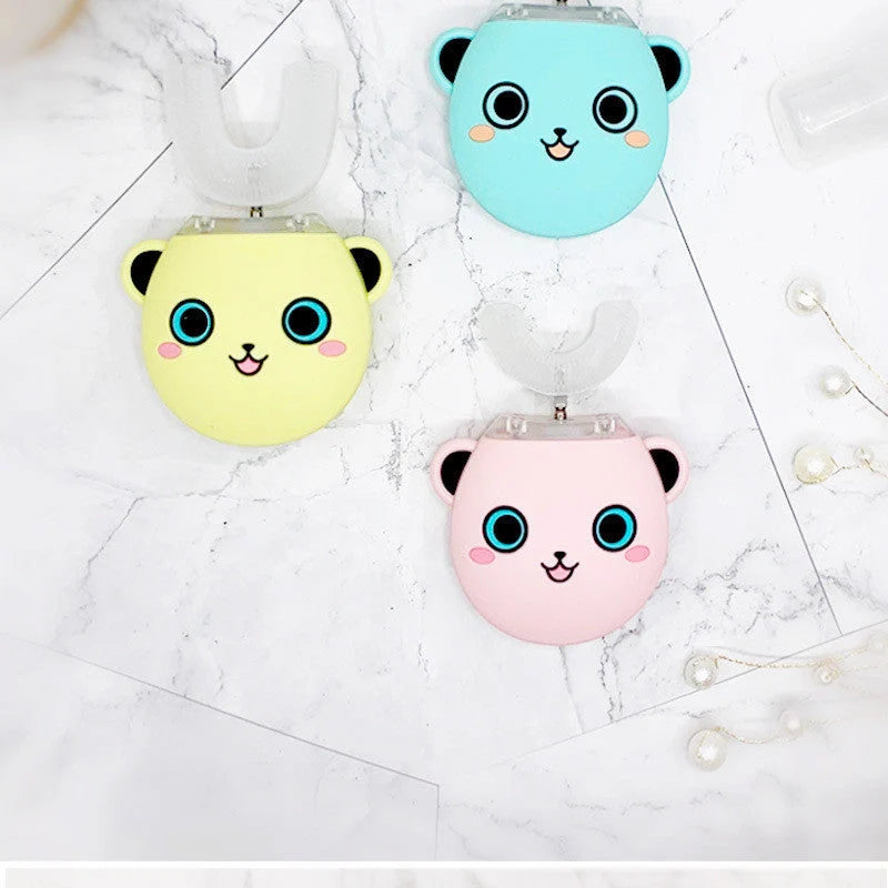 Smart 360 Degrees Sonic Electric Toothbrush for Children in pink, yellow, and green