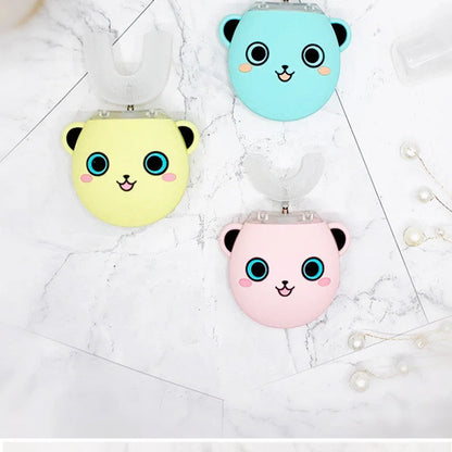 Smart 360 Degrees Sonic Electric Toothbrush for Children in pink, yellow, and green