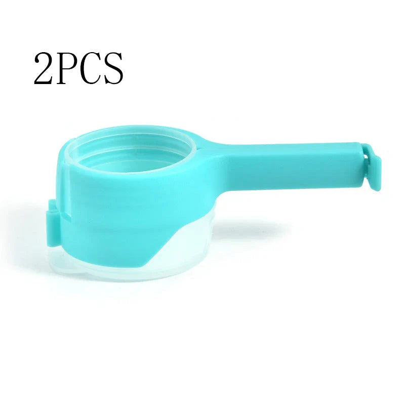 Versatile food clips in a range of colours, featuring airtight sealing and a convenient pour spout