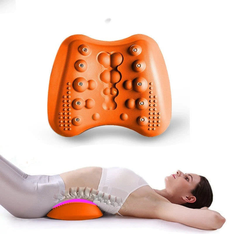 Butterfly-shaped lumbar support pillow with magnetic therapy nodes for back pain relief